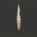 Game Movie Character White Striped Isopod Like Creature With Yellow Eyes And Multiple Legs