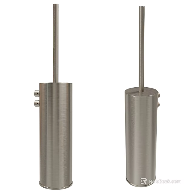 Practical Modern Stainless Steel Silver Bathroom Accessories With Double Cylinder Design 3d model 