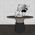 Quiet Table Middle Round Table Color 3d model