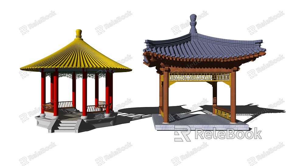 Chinese style pavilion combination pavilion model