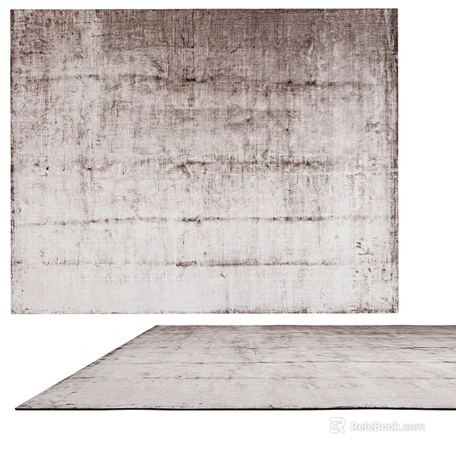 Light Neutral Square Rug With Distressed Textured Pattern For Home Decor 3d model