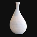 Metallic Teardrop Shaped Vase With Silver And Copper Mottled Texture On Black Background