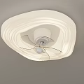 Modern White Ceiling Air Conditioner Fan with Circular Design and Built in Light Fixture