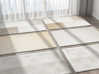 Modern Square Carpet Combo 3d model