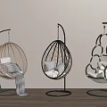 Modern Design Hanging Chairs With Rattan Metal Frames Soft Cushions And Cozy Accents