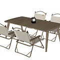 Outdoor Patio Table And Chair Set With Wooden Top Metal Frame And Cushioned Seats