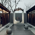 New Chinese Academy Ancient Architecture Academy 3d model