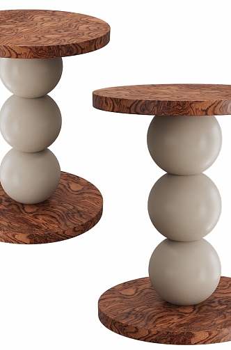 Side Table Balls 3 Bubinga Limited 3d model