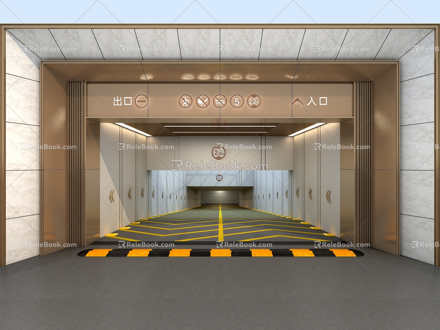 Door head underground garage 3d model