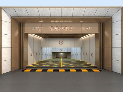 Door head underground garage 3d model