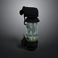 Black Industrial Equipment With Transparent Chamber And Internal Mechanical Parts