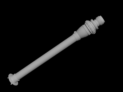 Detailed White Cylindrical Mechanical Rod With Connection Ends And Industrial Structure 3d model