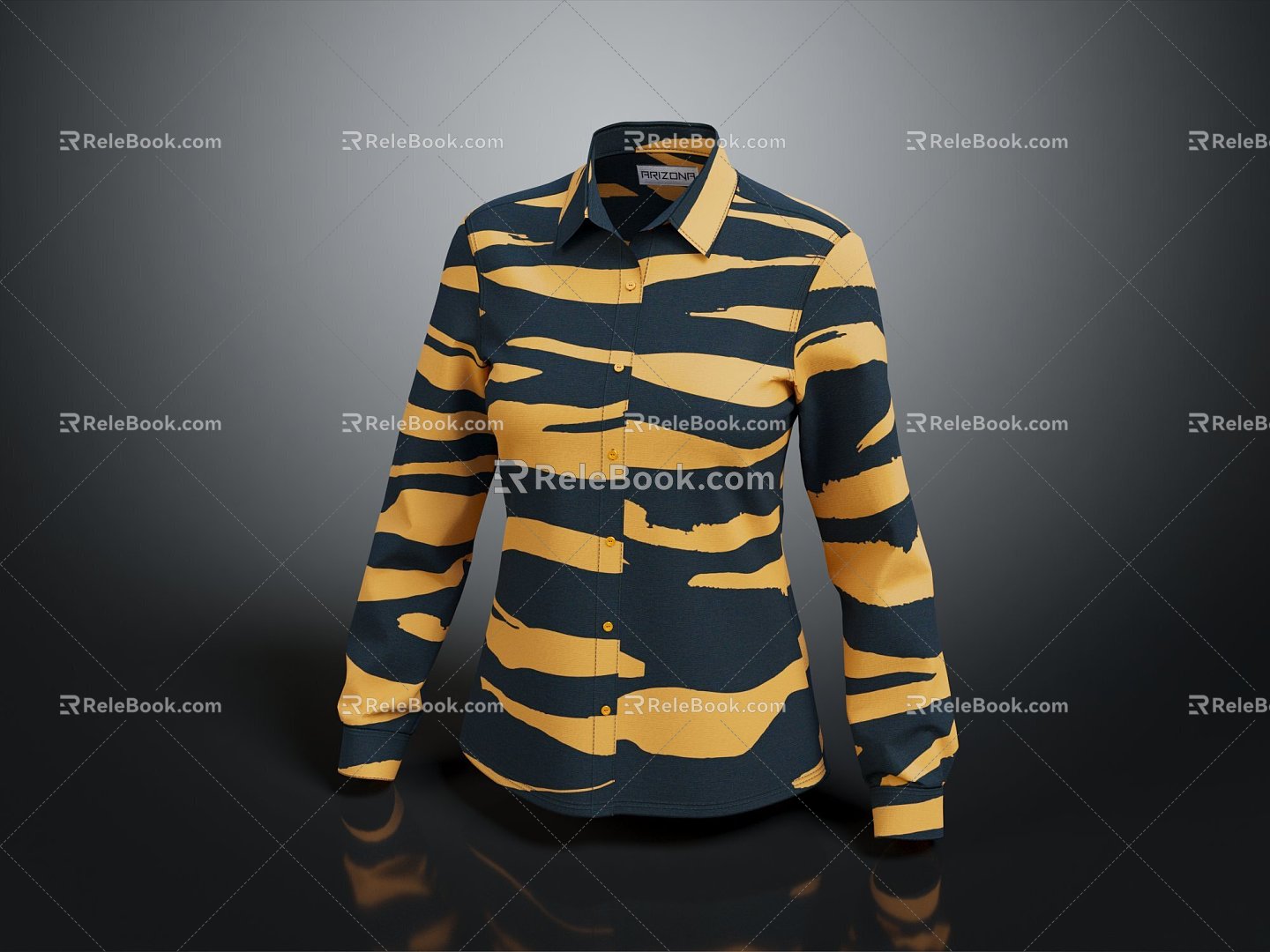 Modern Shirt Shirt Long Sleeve Shirt Flower Shirt 3d model