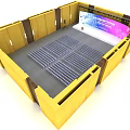 3D Model of Modern Conference Hall With Rows of Seats and Large Screen