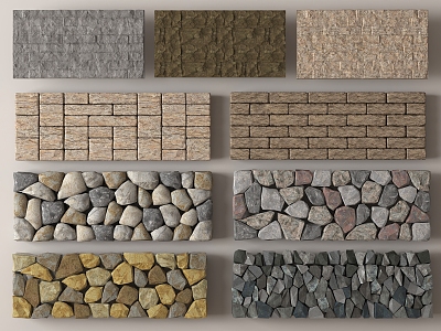 Natural block stone wall stone wall stone masonry stone wall rubble wall dry stone wall 3d model