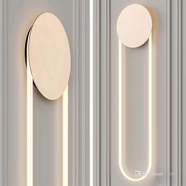 Modern Circular Wall Lamp With Sleek Design And Soft LED Lighting For Home Decor 3d model 