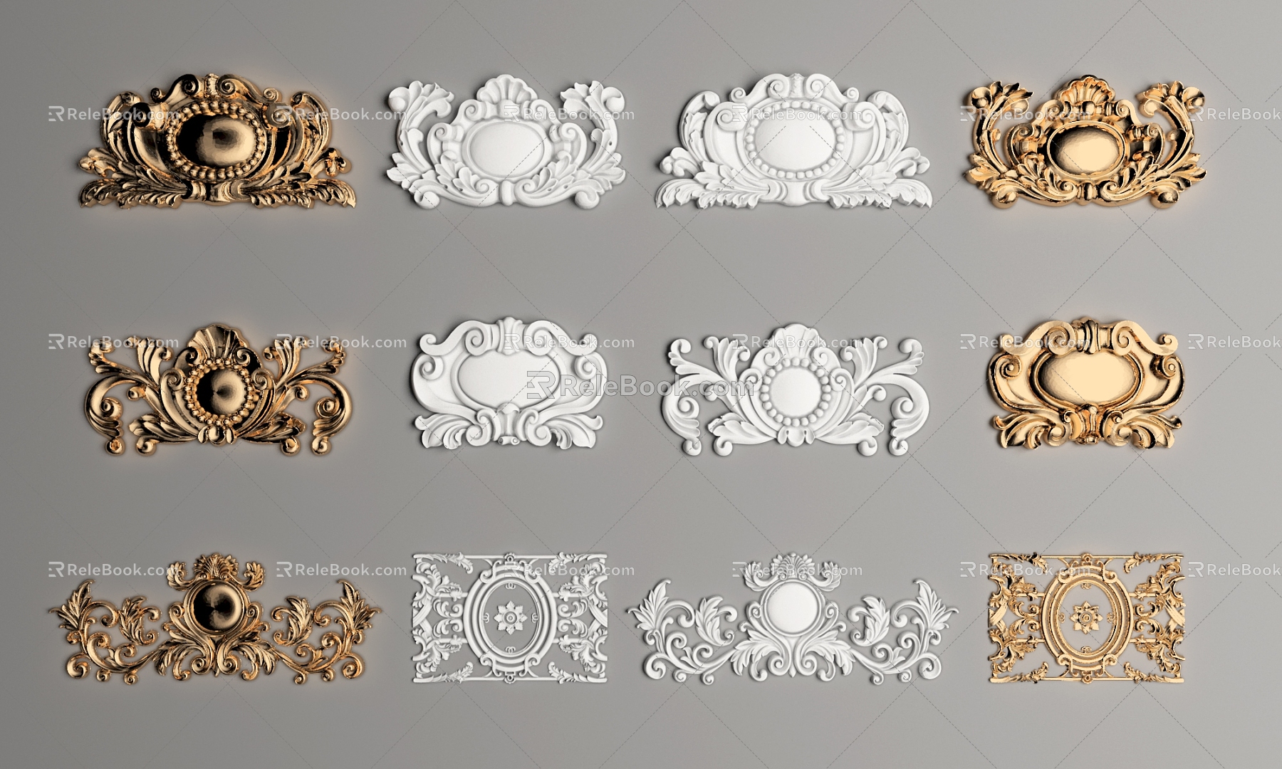 European-style carved 3d model