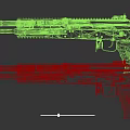 Pair Of Modern Tactical Firearms With Black And Blue Gold Pattern Design