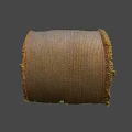 Cylindrical Agricultural Hay Bale With Woven Covering And Textured Surface