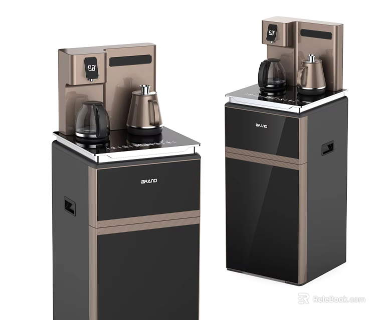 Modern Water Dispensers With Two Styles Black Brown Cabinet Design For Home Use 3d model 