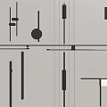 Modern Minimalist Wall Lamps With Geometric Shapes And Metal Frames On Light Colored Wall