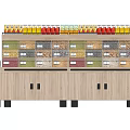 Wooden Display Shelving Unit With Multi Layered Bins For Grains Legumes And Spices