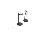 Modern Table Lamp With Circular LED Ring And Black Minimalist Stand For Home Lighting Decor