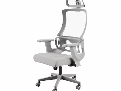 Modern Ergonomic Office Chair With High Backrest Headrest Adjustable Arms And Swivel Wheels 3d model
