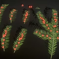Lush Green Foliage With Vibrant Red Berries Decorative Plant For Home Decoration