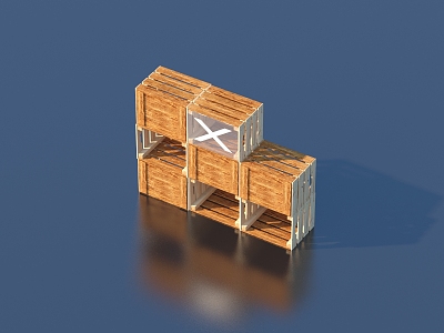 Storage Basket Wooden Basket 3d model