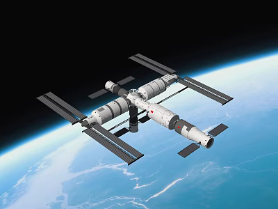 Modern Space Station Day Space Station 3d model Modern Space Station Day Space Station 3d model