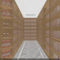 Tobacco and Alcohol Store Interior With Wooden Shelves And Neatly Arranged Products