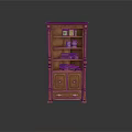 Classic Brown Wooden Bookcase with Multiple Shelves and Drawers Displaying Decorative Items