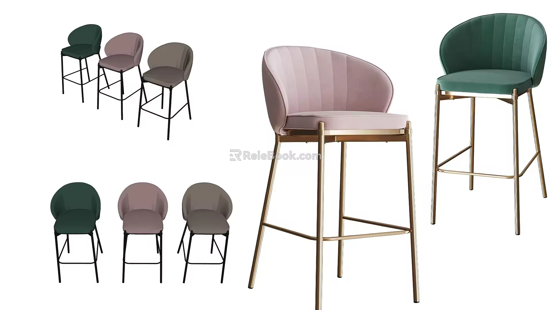 Bar Stool Metal High Bar Stool Fabric Bar Stool European Bar Stool American Bar Stool 3d model