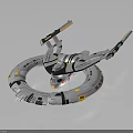 Futuristic Ring Shaped Spacecraft With Winged Structure For Cosmic Exploration Missions