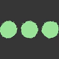 Five Neatly Trimmed Conical Green Shrubs Arranged On Light Colored Background