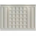 White Decorative Wall Panel With Rectangular Grid Pattern Design 3d model