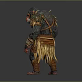 The Man In Feathered Tribal Attire With Ornate Armor And Waist Fringe
