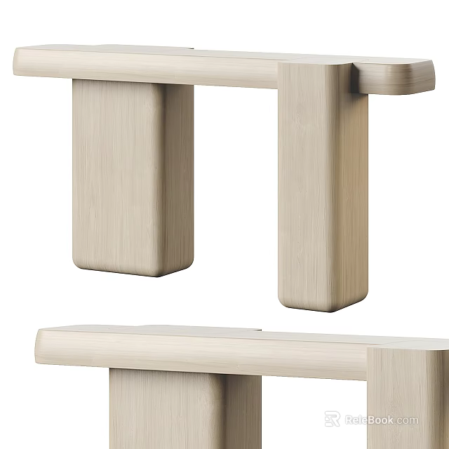 Modern Light Wood Console Table With Sleek Design And Simple Structure 3d model