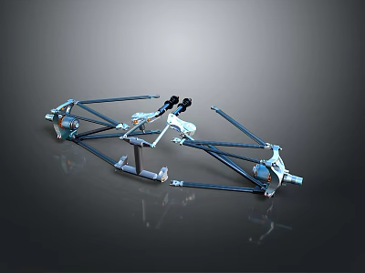 Durable Household Supplies With Folding Metal Frame And Multiple Drying Rods 3d model