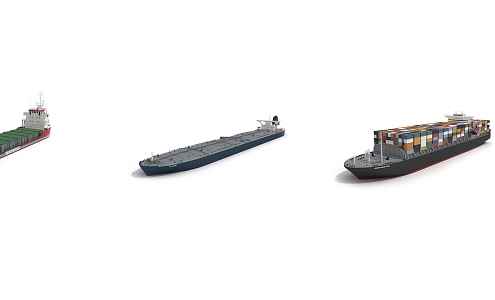 modern cargo ship 3d model