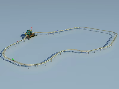 Thrilling Amusement Park Roller Coaster With Winding Tracks And Exciting Design 3d model