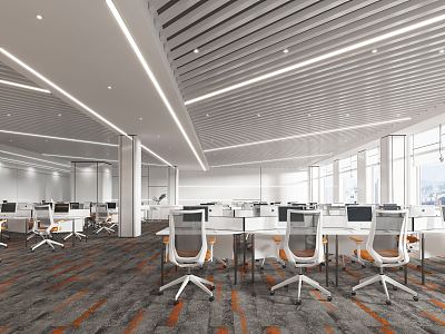 Modern public office area Open office area 3d model