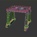 Heavy Duty Functional Vehicle With Green Tracks And Pink Top Frame Structure