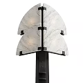 Elegant Modern Table Lamp With Semicircular Marble Shade And Black Metal Frame Warm Light 3d model