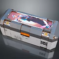 Modern Metallic Tech Device Enclosure With Display Screen Image And Orange Indicators 3d model