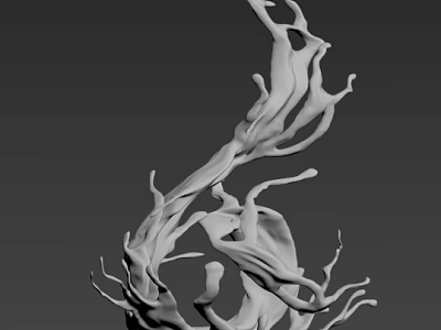 White Twisted Garden Ornament With Intertwined Branches And Modern Sculptural Design 3d model