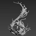 White Twisted Garden Ornament With Intertwined Branches And Modern Sculptural Design