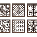 Square Hollow Pane Flower Window 02 3d model