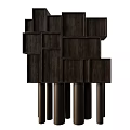 Modern Wooden Bookcase With Open Cube Shelves And Metal Support Legs Design